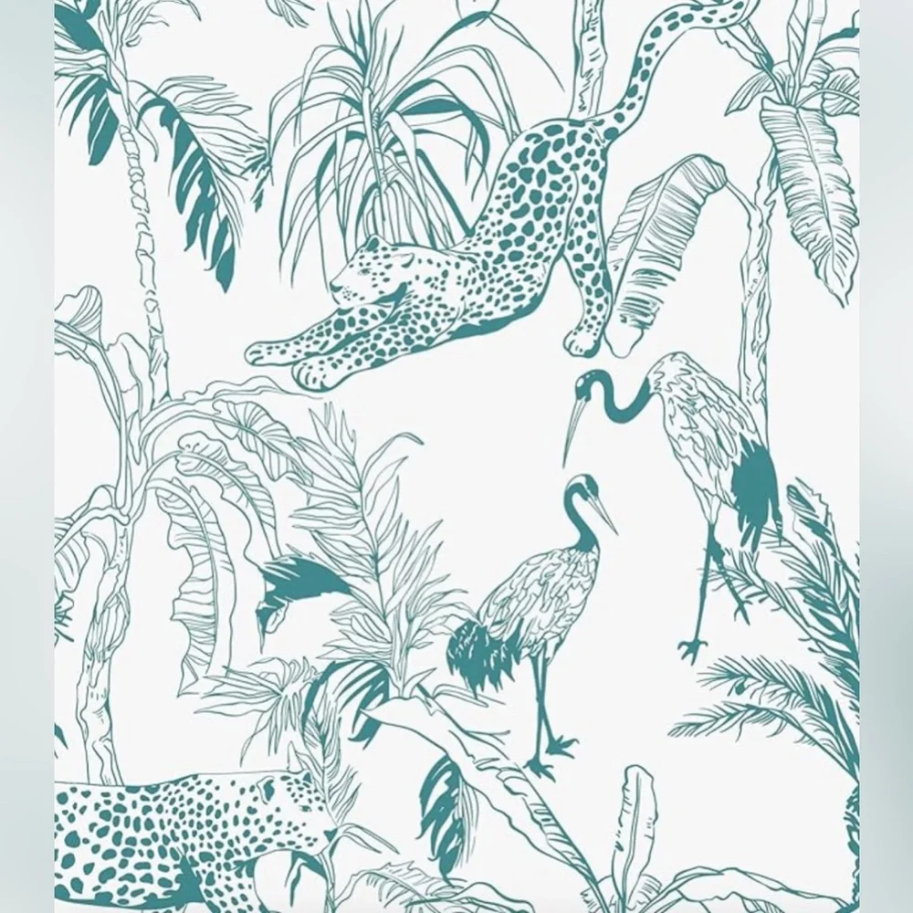 Wallpaper, 2 rolls, renter friendly, tropical & animals